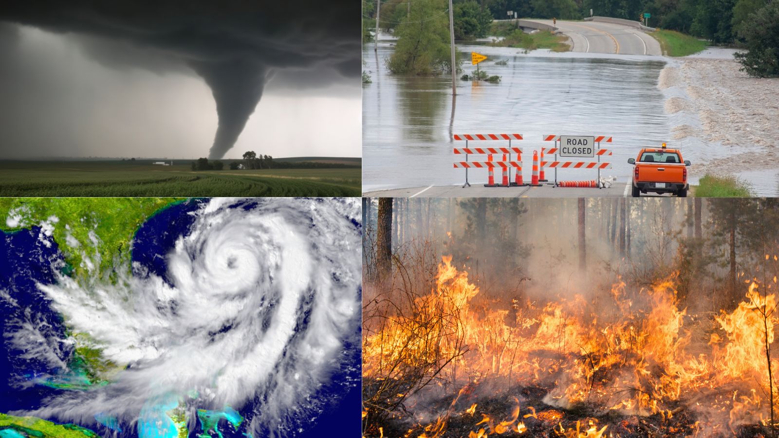 Image of Tornado, Hurrican, Flood, Forest Fire