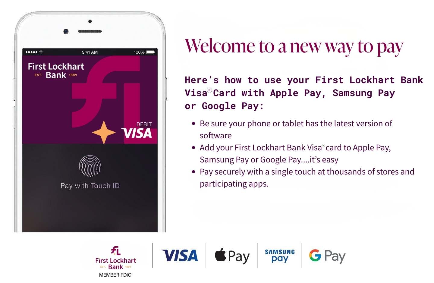 Here’s how to use your First Lockhart Bank